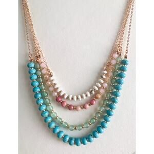 Studio 1886 Avon Semi-Precious Stone Necklace NIB Pink Opal Aventurine Gift